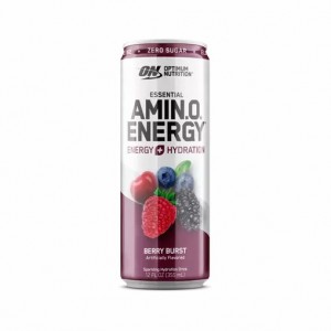 Optimum Nutrition ESSENTIAL AMIN.O. ENERGY+ Electrolytes Sparkling Berry Burst 355ml * 12 Cans (12 Servings) Danmark | VPBXAW326