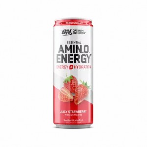 Optimum Nutrition ESSENTIAL AMIN.O. ENERGY+ Electrolytes Sparkling Juicy Strawberry 355ml * 12 Cans (12 Servings) Danmark | CZFUWM721