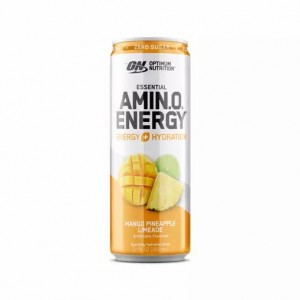 Optimum Nutrition ESSENTIAL AMIN.O. ENERGY+ Electrolytes Sparkling Mango Pineapple Lime 355ml * 12 Cans (12 Servings) Danmark | XANETL027