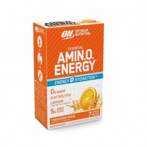 Optimum Nutrition Essential AMIN.O. ENERGY + Electrolytes Tangerine Wave 7 Stick Packs (7 Servings) Danmark | HTXOQY731