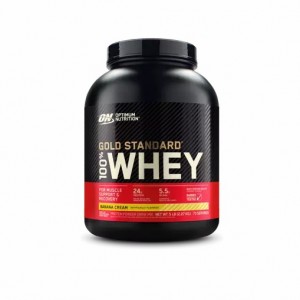 Optimum Nutrition GOLD STANDARD 100% WHEY™ Banana Cream 5 lb (73 Servings) Danmark | LAISRJ294