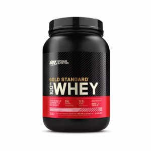 Optimum Nutrition GOLD STANDARD 100% WHEY™ Delicious Strawberry 2 lb (29 Servings) Danmark | CSLEAM469