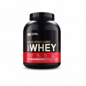 Optimum Nutrition GOLD STANDARD 100% WHEY™ Delicious Strawberry 5 lb (73 Servings) Danmark | DIMLPO891