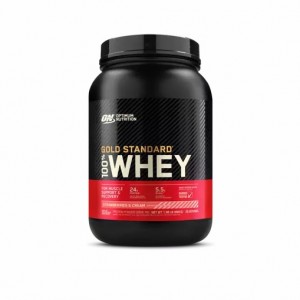 Optimum Nutrition GOLD STANDARD 100% WHEY™ Strawberries & Cream 2 lb (29 Servings) Danmark | TSMYOW015