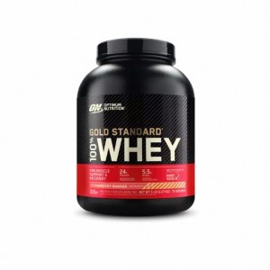 Optimum Nutrition GOLD STANDARD 100% WHEY™ Strawberry Banana 5 lb (75 Servings) Danmark | GMUQNW635