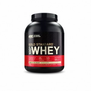 Optimum Nutrition GOLD STANDARD 100% WHEY™ Vanilla Ice Cream 5 lb (73 Servings) Danmark | LJISNR421