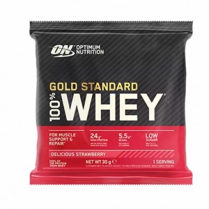 Optimum Nutrition Gold Standard 100% Whey Powder Sachets Delicious Strawberry 1 sachet (30 grams) Danmark | YMWAIC027