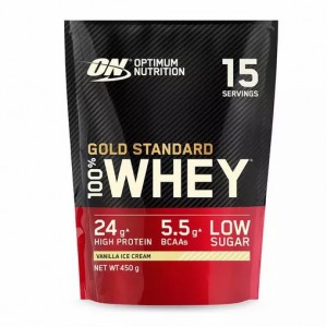 Optimum Nutrition Gold Standard 100% Whey Protein Powder Vanilla Ice Cream 450 grams (15 Shakes) Danmark | QTODAF138