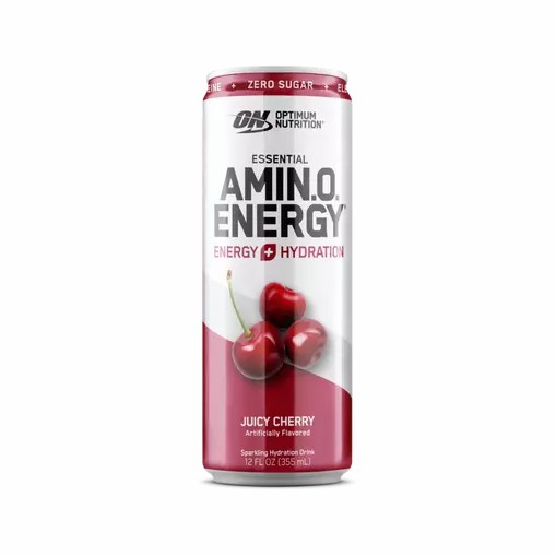 Optimum Nutrition ESSENTIAL AMIN.O. ENERGY+ Electrolytes Sparkling Juicy Cherry 355ml * 12 Cans (12 Servings) Danmark | TMQASK691