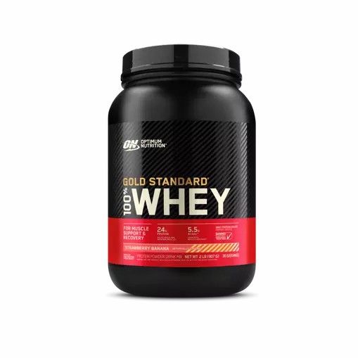 Optimum Nutrition GOLD STANDARD 100% WHEY™ Strawberry Banana 2 lb (30 Servings) Danmark | BNHJPS345