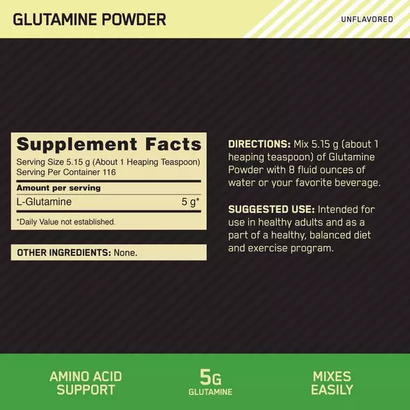 Optimum Nutrition Glutamine Powder 2.2 lb (194 Servings) Danmark | NLKJDR264