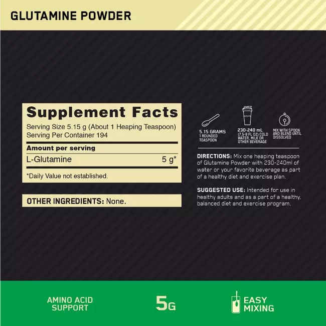 Optimum Nutrition Glutamine Powder Unflavoured 1kg Danmark | UCEKZB978