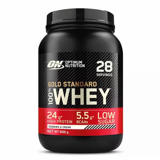 Optimum Nutrition Gold Standard 100% Whey Protein Powder Cookies & Cream 896 grams (28 Servings) Danmark | GYXDAE896