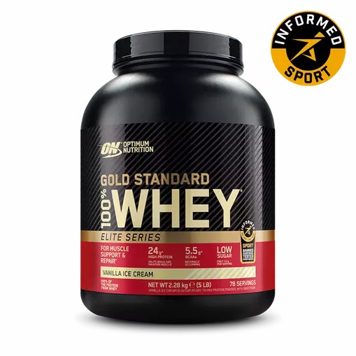 Optimum Nutrition Gold Standard 100% Whey - Elite Series Vanilla Ice Cream 2.27 kg (77) Danmark | AONZRG184