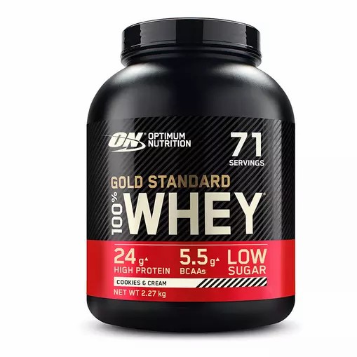 Optimum Nutrition Gold Standard 100% Whey Protein Powder Cookies & Cream 2.27 kg (71 Servings) Danmark | WDRCUY109