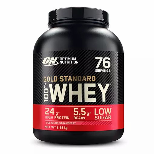 Optimum Nutrition Gold Standard 100% Whey Protein Powder Delicious Strawberry 2.28 kg (76 Servings) Danmark | WJQKVY854