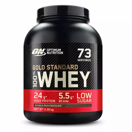 Optimum Nutrition Gold Standard 100% Whey Protein Powder Double Rich Chocolate 2.26 kg (76 Servings) Danmark | REVPWY253