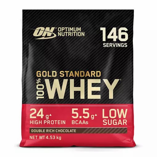 Optimum Nutrition Gold Standard 100% Whey Protein Powder Double Rich Chocolate 4.53 kg (146 Servings) Danmark | BIGWKF946