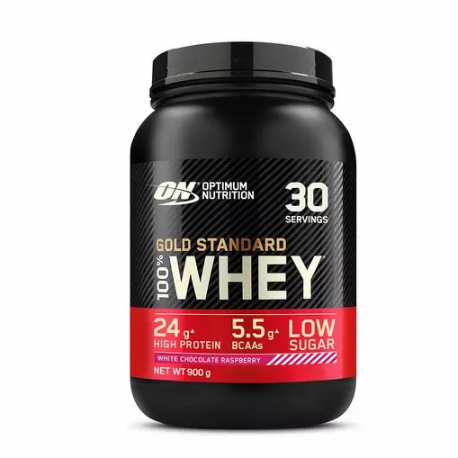 Optimum Nutrition Gold Standard 100% Whey Protein Powder White Chocolate Raspberry 900 grams (30 Servings) Danmark | RWCUIK072