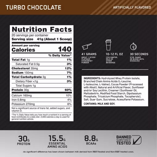 Optimum Nutrition PLATINUM HYDROWHEY™ Turbo Chocolate 1.8 lb - Notify me Danmark | FSCMLG328