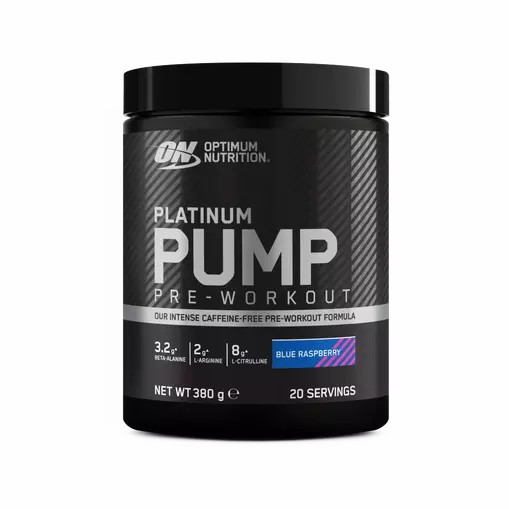 Optimum Nutrition Platinum Pump Pre-workout Blue Raspberry 380 grams (20 Servings) Danmark | QTNZHJ712