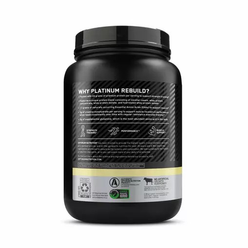 Optimum Nutrition Platinum Rebuild Vanilla Buttercream 1.63 lb (20 Servings) Danmark | OKLHZV439