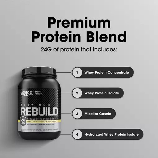 Optimum Nutrition Platinum Rebuild Vanilla Buttercream 1.63 lb (20 Servings) Danmark | OKLHZV439